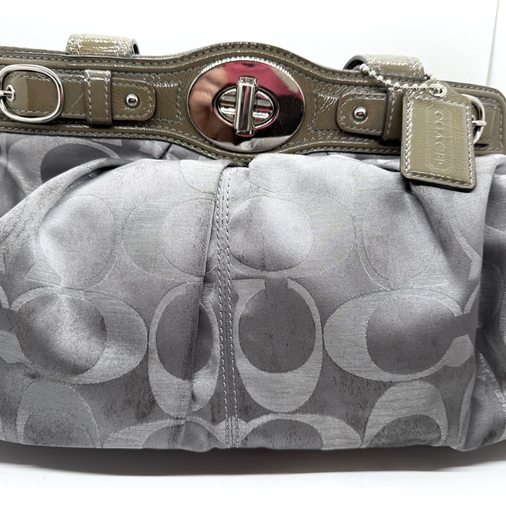 Grey/Silver Coach Tote
